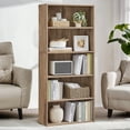 thumbnail image 2 of VASAGLE Bookshelf, 23.6 Inches Wide, 5-Tier Open Bookcase with Adjustable Storage Shelves, Floor Standing Unit, Camel Brown, 2 of 8