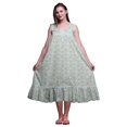 thumbnail image 1 of Bimba Light Steel Blue Floral Rabbit & Birds Sleeveless Cotton Nightgowns For Women Printed Mid-Calf Length Sleepwear Small, 1 of 6