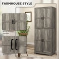 thumbnail image 4 of HOMCOM Farmhouse Kitchen Pantry Cabinet, Kitchen Storage Cabinet, Grey, 4 of 10