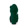 thumbnail image 4 of BLISSFUL STEP Women Round Toe Block Heel T Strap Pumps Green 8, 4 of 8