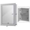 thumbnail image 2 of Gymax Armoire à Pharmacie Murale Miroir avec Tablette Réglable, Gris, 2 of 10