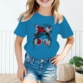 thumbnail image 2 of LUOGENLI T-Shirt pour Filles Enfant Filles Mignon Imprimé Graphique Col Rond Manche Courte Tee Été Décontracté T-Shirt Chandails pour Filles Tendance Été Plus Marine 9-10 Ans, 2 of 5