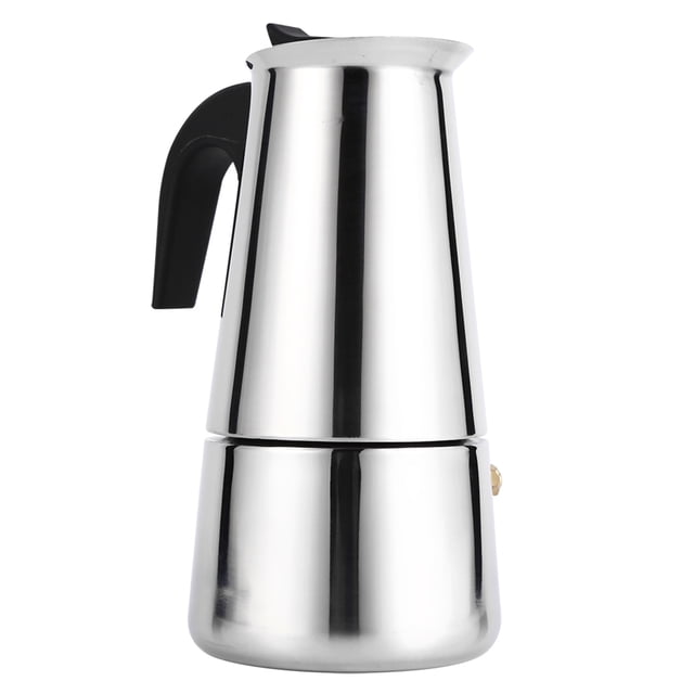 Mikrokos Cafetière - 100 ml/200 ml/300 ml/450 ML en Acier Inoxydable Moka Pot Cafetière Expresso Cuisinière Utilisation de Bureau(300ml)