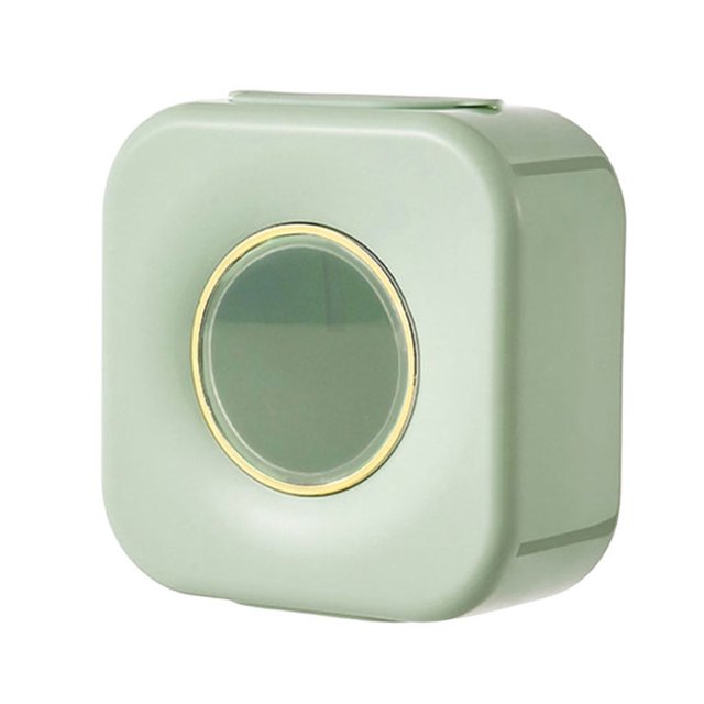 QualitChoice Food Cover Bag Storage Box Container Wall Punch-free Space-saving Dustproof For Bathroom Organizers Green 1 Pc