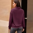 thumbnail image 3 of Erwazi Womens Half Zip Pullover Top Waffle Long Sleeve Lapel Functional Pocket Work To Weekend Versatile Blouses, 3 of 8