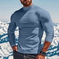 thumbnail image 2 of fatyb Men's Casual Mock Neck Tops Thick Long Sleeve Stretch Pullover Lightweight Thermal Undershirts, 2 of 7