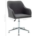 thumbnail image 4 of vidaXL Swivel Dining Chair Dark Grey Fabric, 4 of 5