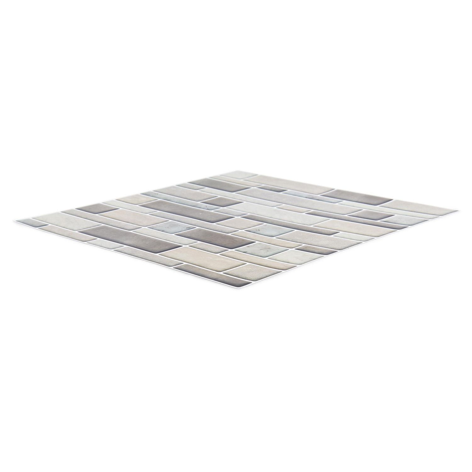 Truu Design Carreaux muraux décoratifs auto-adhésifs Peel and Stick, 10 x 10 pouces, taupe, 6 pièces