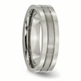 thumbnail image 4 of Titanium Grooved 6mm Brushed and Polished Band Ring 13.5 Size, 4 of 6