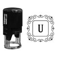 thumbnail image 1 of Printtoo R-40 U Alphabet Monogram Initial Square Swirl Border Self Inking Rubber Stamp Office Stationary, 1 of 3