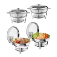 thumbnail image 4 of BeesClover Plat Anti-Frottement pour Buffet, Ensemble de 5 Qt de Plats Ronds Anti-Frottement pour Buffet avec Porte-Couvercle, Réchauds et Réchauds Alimentaires en Acier Inoxydable avec Cuillère et Pinces pour Fêtes, Mariages, 4 of 8