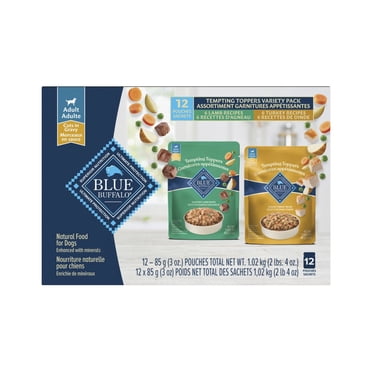 Blue Buffalo Garnitures Appétissantes Assortiment de Garnitures de Nourriture Humide Naturelle pour Chiens, Repas d'Agneau & de Dinde 100g