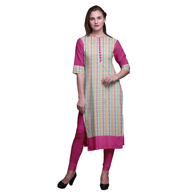Bimba Kurta Droite pour Femmes, Haut Indien Imprimé, EthnicKurti