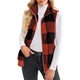 thumbnail image 3 of LUXUR Gilet à Carreaux pour Femmes Tenue de Travail Décontractée Rouge TG, 3 of 5