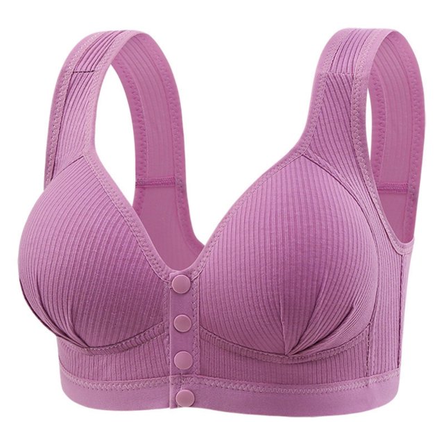 Timegard Front Closure Bras for Women Ruched Full Coverage Comfort No Underwire Bras Everyday Bralette