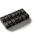 thumbnail image 2 of 2 Pcs 1 Set Pill Boxes 7-day Pill Containers Simple Compartment Boxes (Black), 2 of 5
