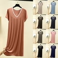 thumbnail image 1 of LOVZFMLL Robes pour Femmes Robe T-Shirt Maxi à Manches Courtes Nuisette Super Douce et Confortable Pyjama Chemises de Nuit Tenue de Détente Décontractée Vêtements de Nuit, 1 of 7