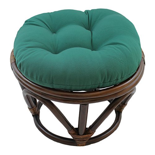 Blazing Needles 93301-18IN-TW-FG Coussin de Repose-Pieds Rond en Sergé Uni Capitonné de 18 Pouces - Vert Forêt