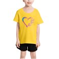 thumbnail image 4 of Rbaofujie T-Shirt à Manches Courtes à Col Rond pour Fille avec Imprimé Cœur, T-Shirts Graphiques, Haut Mignon, 4 of 5