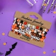 thumbnail image 4 of B Beaded Bracelet Set Gothic Layered Design For Women Accessories Jewelry Gift Stretch Fit Stackable Araneid Pumpkin Theme Resin Craftwork Party Fashion Durable Material Adjustable Size, 4 of 7