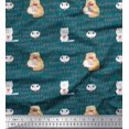 thumbnail image 1 of Soimoi Poly Georgette Fabric Sweet Cat Kids Print Fabric by The Yard 52 Inch Wide, 1 of 3