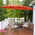 thumbnail image 2 of Costway Parasol de Patio Double Face Jumeau de 15 Pi pour l'Extérieur, Style Marché, avec Manivelle et Base, Orange, 2 of 10