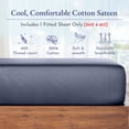 thumbnail image 2 of California Design Den King Fitted Sheets Only, Softest 400 Thread Count 100% Cotton Sateen, Deep Pocket, All-Around Elastic, Side Indicators - Indigo Navy Blue, 2 of 7