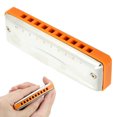 thumbnail image 2 of FLAMEEN 10 Holes Mouthorgan, Long Service Life Blues Harmonica, Corrosion‑Resistant Waterproof Strong For Musical Professionals Performance Beginners, 2 of 8