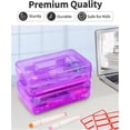 thumbnail image 3 of Uiz Merueh Clearance Pencil Case for Kids Large Capacity Clear Pencil Case, 1 Pack Hard Pencil Case, Clear Crayon Box with Snap-tight Lid Stackable Design, Plastic Storage Box for Office Supplies, 3 of 7