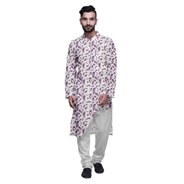 Atasi Designer Kurta Set For Boys Printed Long Kurta Pajama Summer Clothing