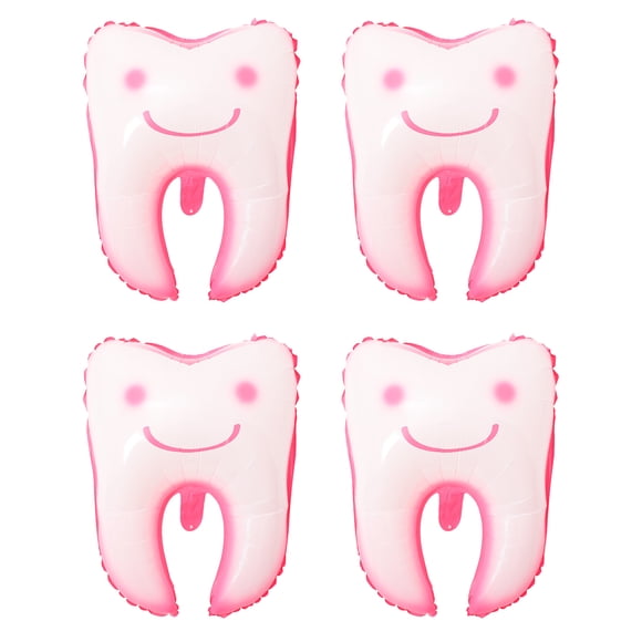 CIMAXIC Fête 4 Pcs Grands Ballons en Forme de Dents pour Baby Shower Festival Ballons en Forme de Dents Accessoires de Mise en Scène de Fête, 21.65"X17.72 Pouces(LxW)