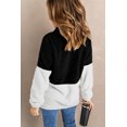 thumbnail image 3 of Pullover en Polaire Duveteuse à Col Zippé Noir et Blanc pour Femmes, 3 of 15