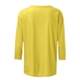 thumbnail image 4 of Admvng Blouses pour Femmes Chic Décontracté Col Rond Manches 3/4 T-shirt Ample Basique Hauts pour Femmes P-2TG, 4 of 5