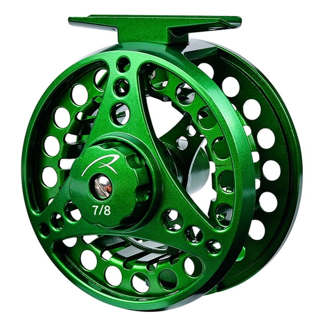 Graflsoa FR01 Moulinet de Pêche à la Mouche Tout en Métal Vert, Taille 3/4 avec Rapport de Vitesse 1:1 et 2+1 Roulements BB