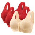 thumbnail image 1 of Posijego 3 Pack Bra for Women Front Closure Push up Everyday Bras Full Coverage Support Wireless Bras, 1 of 2