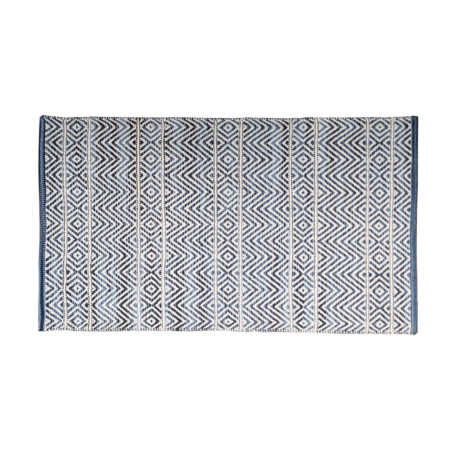 Tapis tissé à plat en coton chevrons Fabstyles pour salon, couloir