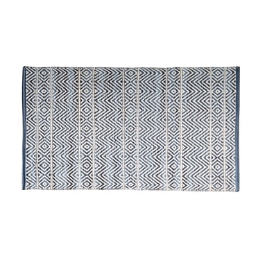 Fabstyles Herringbone Cotton Flat Weave Area Rug for Living Room, Hallway, Patio