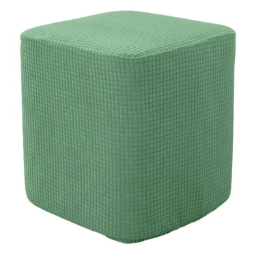 GUOOL Housses Carrées pour Tabouret de Rangement Ottoman Housse Décorative pour Meuble Polyester Élastique Vert
