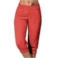 thumbnail image 1 of tarylea Womens Capri Pants Stretchy Drawstring Low Rise Jogger Pants Soft Comfy Lounge Cropped Yoga Pants with Pockets, 1 of 4