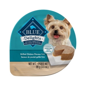 Blue Buffalo Delights Grilled Chicken Flavor, Pate Dog Food Tray, 3.5-oz,