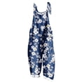thumbnail image 1 of yoeyez Rompers for Women Summer,Ladies Print Summer Plus Size Long Jumpsuits Sleeveless Adjustable Straps Backless Overalls Jumpsuits With Pockets Blue,XL, 1 of 6