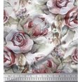 thumbnail image 1 of Soimoi Polyester Crepe Fabric Leaves & Rose Flower Print Fabric by The Yard 42 Inch Wide, 1 of 3