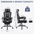 thumbnail image 1 of GloryStar Home Office Desk Chair with Footrest, High-Back Mesh Swivel Chair with Adjustable Lumbar Support Headrest, Computer Rolling Task Chairs for Home, Gaming Room, 1 of 9