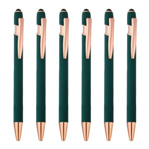 Unique Bargains Stylo à bille avec stylo en métal Stylus Tip encre noire 1.0mm Style de stylo Stylus à point moyen 2, vert paquet de 6