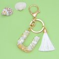 thumbnail image 1 of New White Tassel Letter Key Chain Crystal Drop Pendant Fashionable Bag Key Chain, 1 of 1