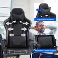 thumbnail image 2 of BestOffice Office Chair Ergonomic Racing Style, Lumbar Support Adjustable Stool Swivel Rolling for Women, Man, Black, 2 of 7