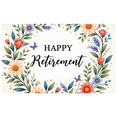 thumbnail image 1 of Floral Design Retirement Celebration Banner Decorative Flower Pattern Happy Retirement for Retirement Party Office Celebration Indoor Decoration, 1 of 5