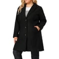 thumbnail image 4 of GRACE & GRANDEUR Manteau pour Femme Grande Taille à Revers Cranté, Boutonnage Simple, Caban Mi-Long, 4 of 7