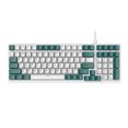 thumbnail image 4 of Mistaha Clavier de Jeu Mécanique K3 Disposition Russe Vert Aqua Style Rétro Rétro Rétroéclairé RVB 100 Touches Interrupteurs Rouges Linéaires Clavier Filaire avec Câble USB-C Enroulé, 4 of 6