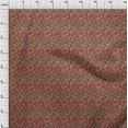 thumbnail image 4 of oneOone Polyester Spandex Red Fabric Kalamkari Sewing Material Print Fabric By The Yard 56 Inch Wide, 4 of 5